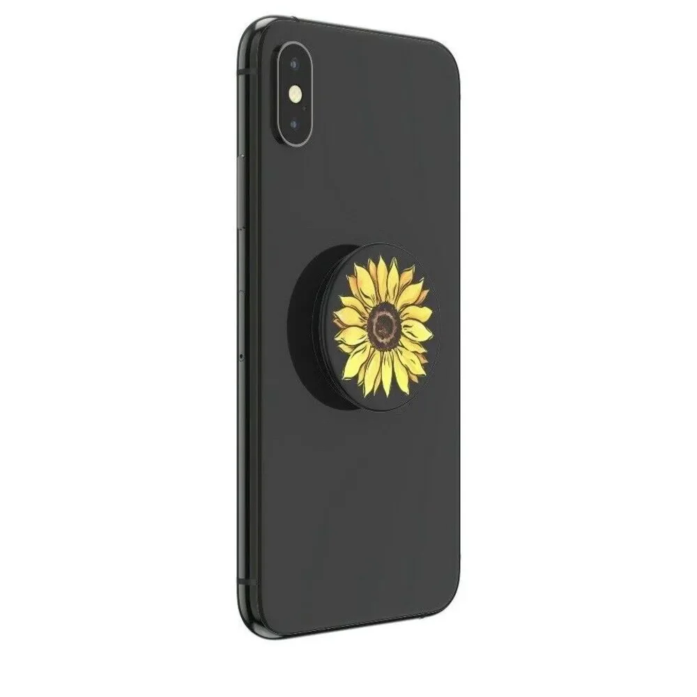 PopSockets PopGrip With Swappable Top Sunflower Cell Phone Accessory NWT